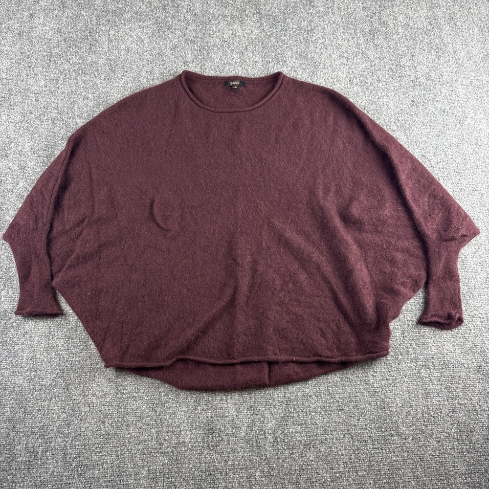 Quince 100% Mongolian Cashmere Batwing Sweater Burgundy - Size L/XL FA23